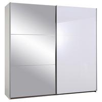 Schwebetürenschrank Mit Spiegel 218cm Halle, Weiß - Weiß Hochglanz/Weiß, KONVENTIONELL, Holzwerkstoff (218/210/59cm) - Rauch Möbel