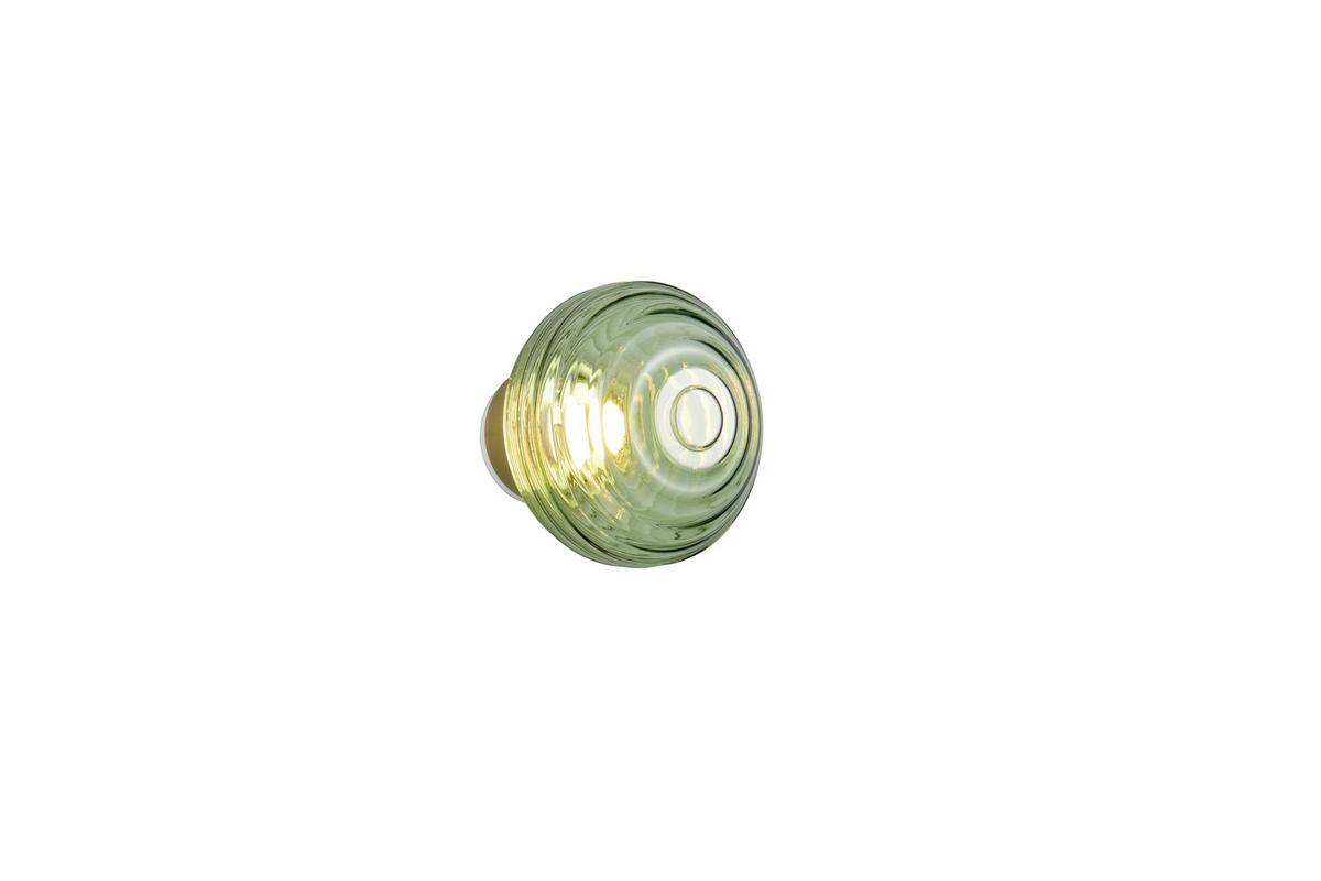 Led-wandleuchte Earl Grün Messingfarben D: 15,5 Cm - Messingfarben/Grün, LIFESTYLE, Glas/Metall (15,5/15cm)