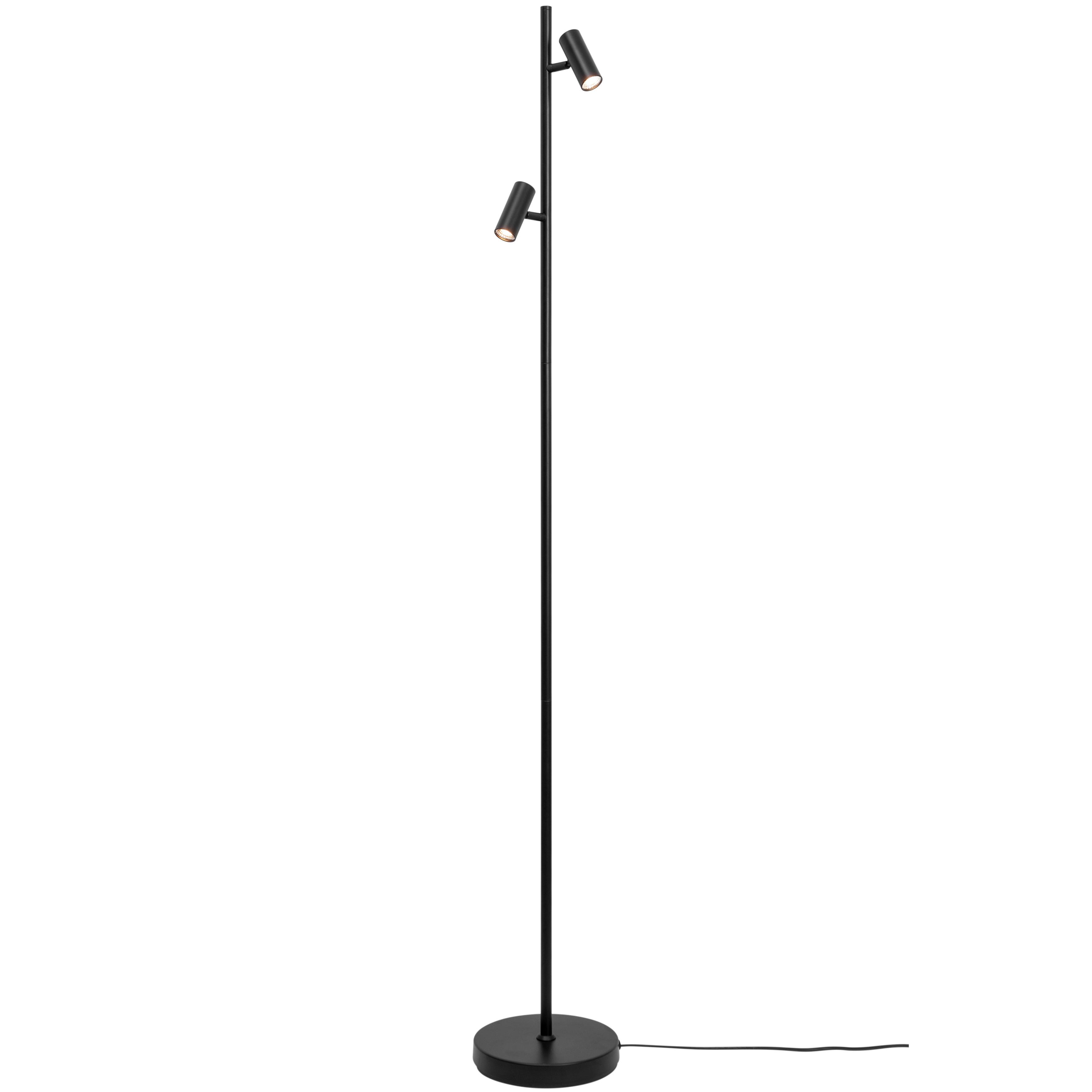 LED-Stehleuchte Omari Schwarz H: 141 cm - Schwarz, Design, Metall (141cm) - Nordlux