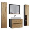 Badmöbel-Set 5-Tlg. Lendas B: 127cm Anthrazit/Eiche Dekor - Honigeiche/Anthrazit, MODERN, Keramik/Holzwerkstoff (127cm) - MID.YOU