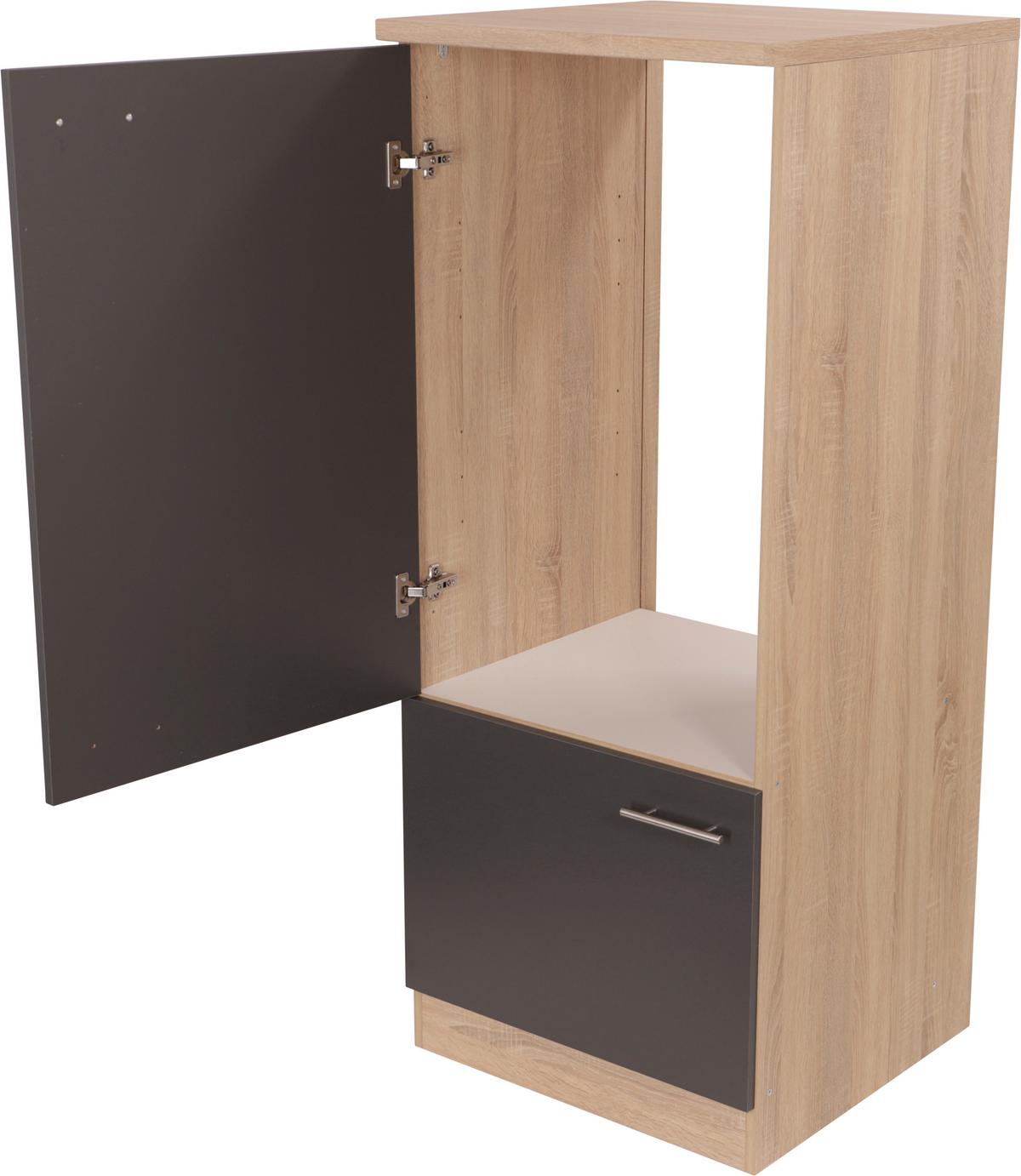 Geräteumbauschrank Merle Grau, Eiche Dekor B:60cm - Eichefarben/Grau, Basics, Holzwerkstoff (60/144,8/60cm) - Respekta