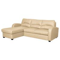 Ecksofa Tilo Beige S: 168 cm - Beige/Schwarz, Design, Leder/Textil (168/227cm) - Livetastic