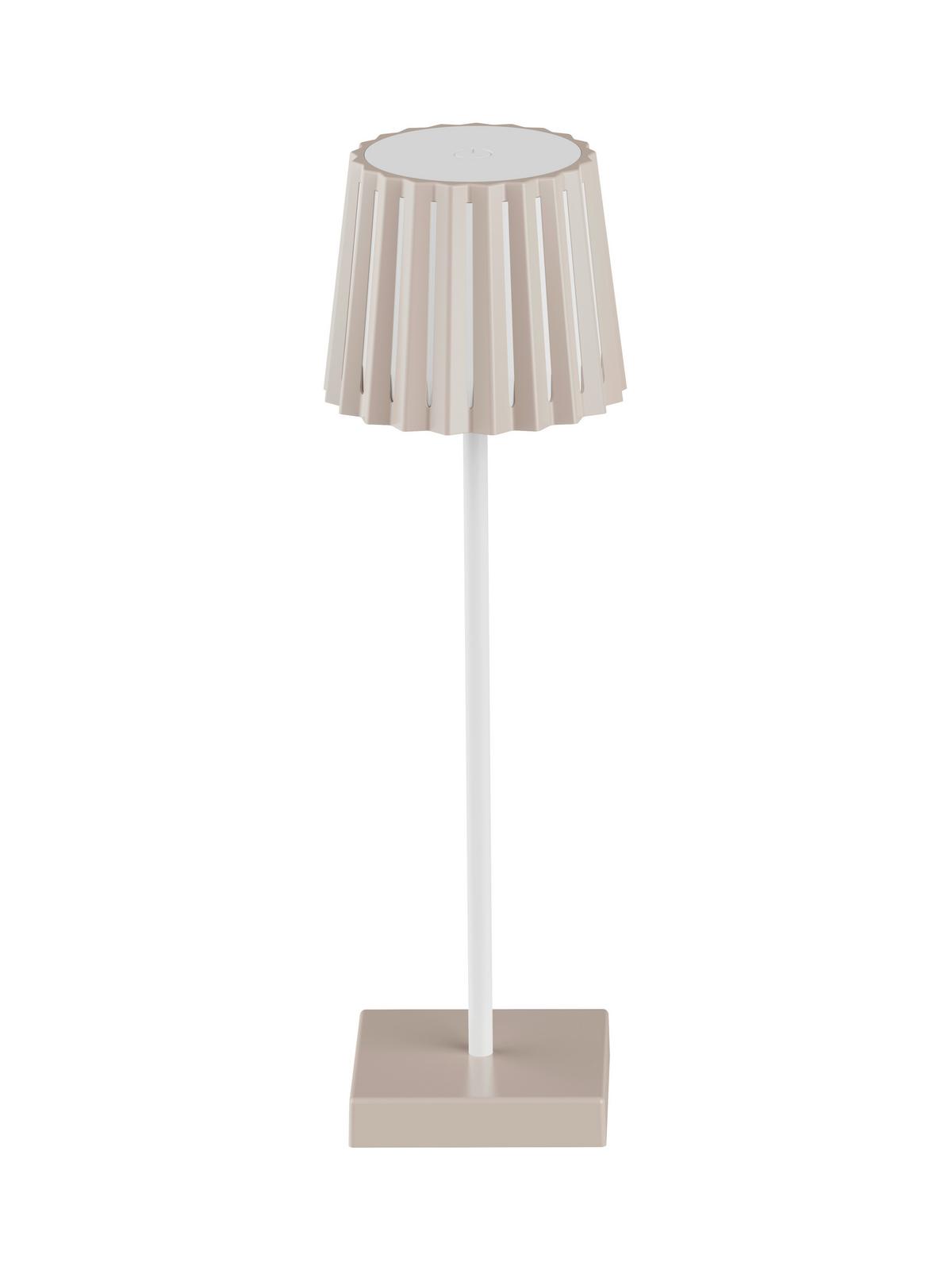 NABÍJATEĽNÁ STOLNÁ LAMPA PLISI - biela/cappuccino, Modern, kov/plast (10/28cm) - Mömax