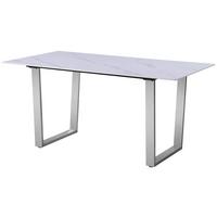 Étkezőasztal New York - nemesacél/fehér, Trend, fém/kerámia (160/75/90cm) - Nedis SmartLife