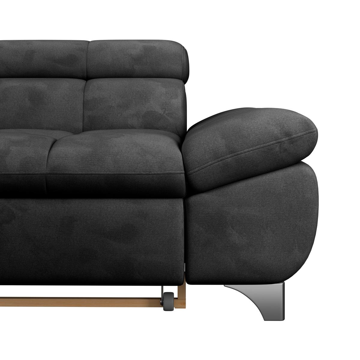 Ecksofa Gemini Schwarz, B: 234cm - Chromfarben/Anthrazit, KONVENTIONELL, Textil (234/312cm)