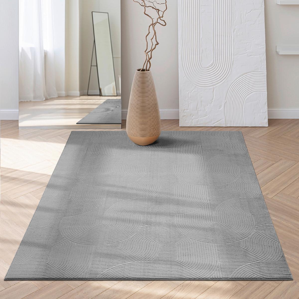Webteppich Stilo - Grau, KONVENTIONELL, Textil (120/160cm)