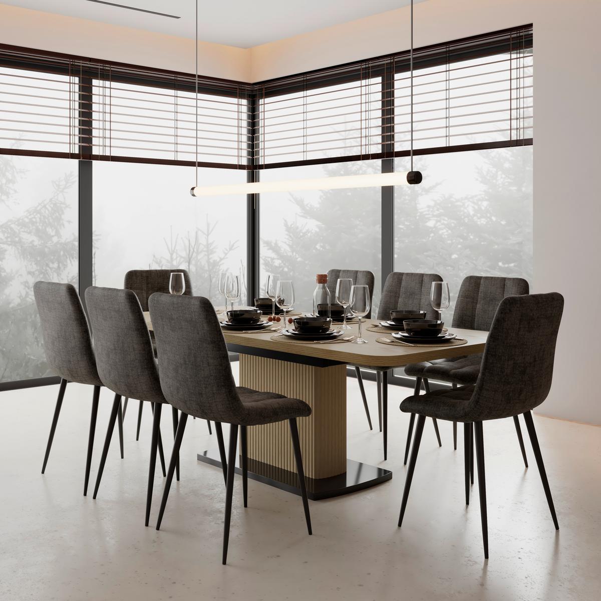 ROZŤAHOVACÍ STÔL AMADO 200X90 CM - čierna/farba duba, Modern, kov/drevo (200/76/90cm) - Bessagi Home