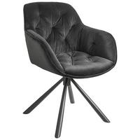Židle EILEEN černá - černá, Lifestyle, kov/textil (68/86/64cm) - Premium Living