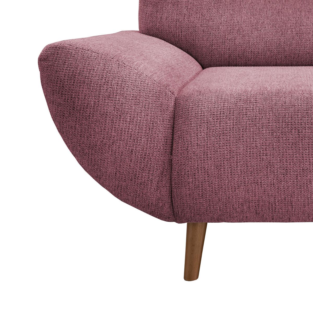 3-Sitzer-Sofa Drago Brombeere S: 205/90 cm - Wildeiche/Brombeere, MODERN, Holz/Textil (205/81/90cm) - MID.YOU