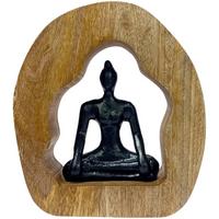 Buddha Flora - Schwarz/Naturfarben, MODERN, Holz/Metall (20,5/4/23cm) - Luca Bessoni