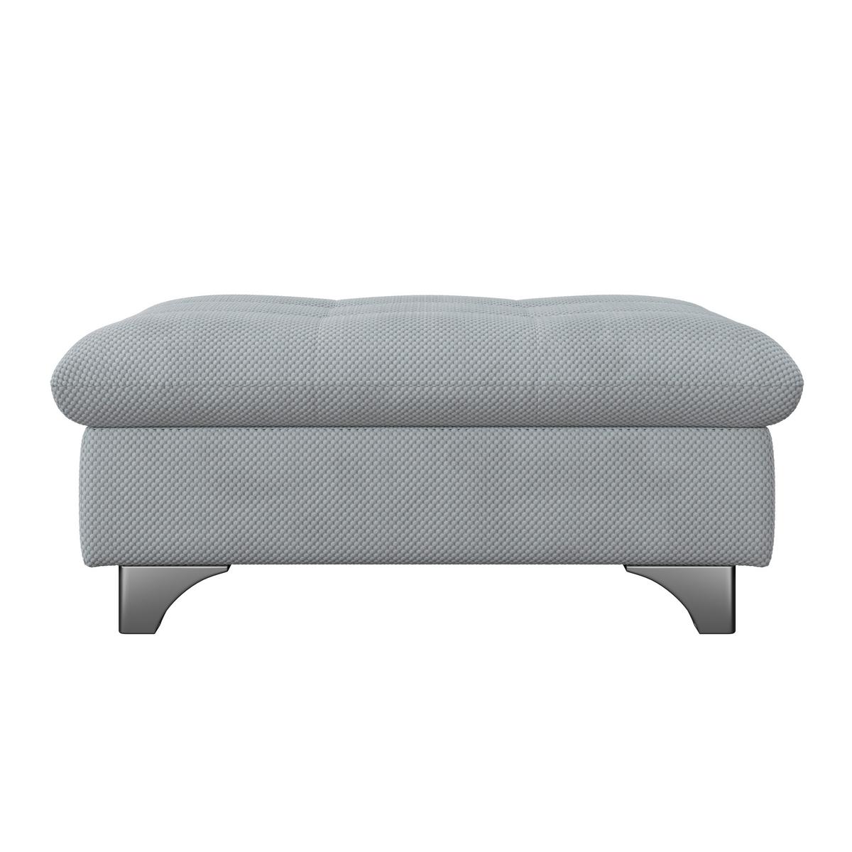 Hocker Gemini Grau, B: 108cm - Chromfarben/Grau, KONVENTIONELL, Textil (108/46/108cm)