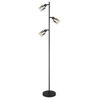 Stehlampe Timo Schwarz Elegant - Schwarz, MODERN, Glas/Metall (23/154cm) - Luca Bessoni
