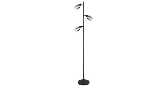 Stehlampe Timo Schwarz Elegant - Schwarz, MODERN, Glas/Metall (23/154cm) - Luca Bessoni