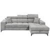 Ecksofa Sydney Hellgrau S: 268/172 cm - Hellgrau/Schwarz, KONVENTIONELL, Textil (268/172cm) - MID.YOU
