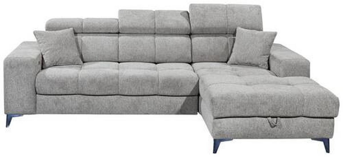 Ecksofa Sydney Hellgrau S: 268/172 Cm - Hellgrau/Schwarz, KONVENTIONELL, Textil (268/172cm) - MID.YOU