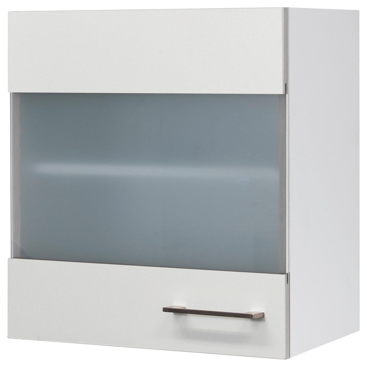 Kuchyňská horní skřiňka NEO - bílá/barvy nerez oceli, Moderní, kov/kompozitní dřevo (50/54/32cm) - FlexWell