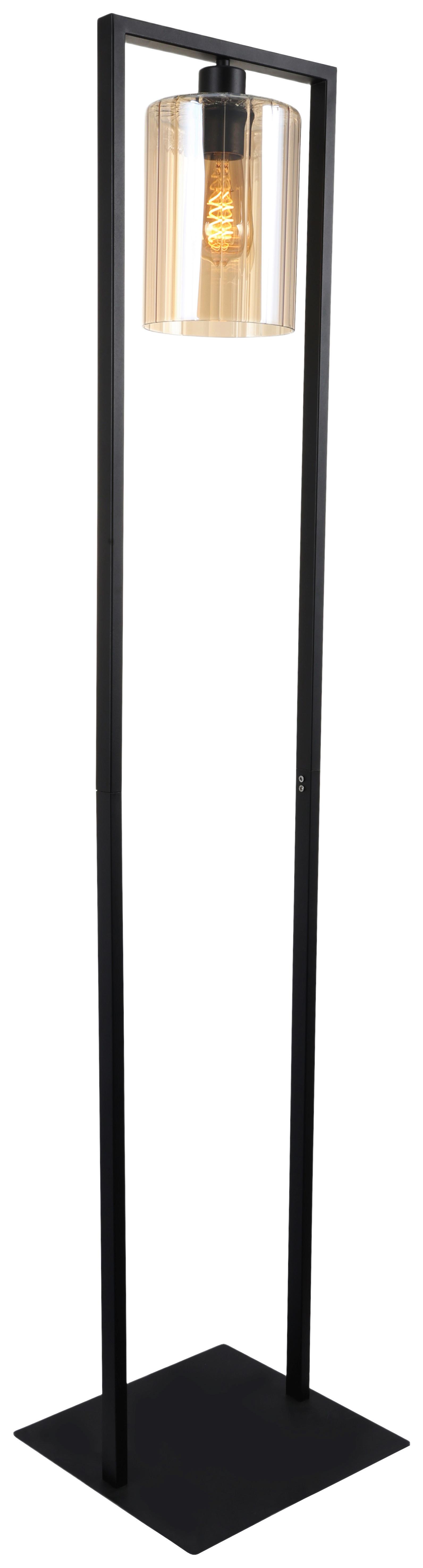 STEHLEUCHTE AMBI - Bernsteinfarben/Schwarz, MODERN, Glas/Metall (30/140cm)