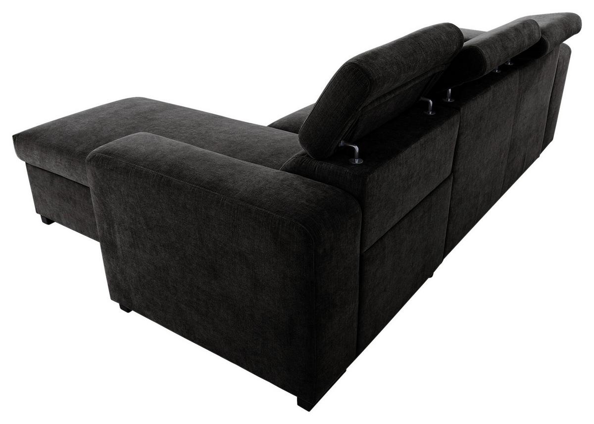 Ecksofa Sirius M schwarz, 251x165cm - Schwarz, KONVENTIONELL, Holz/Holzwerkstoff (251/165cm)