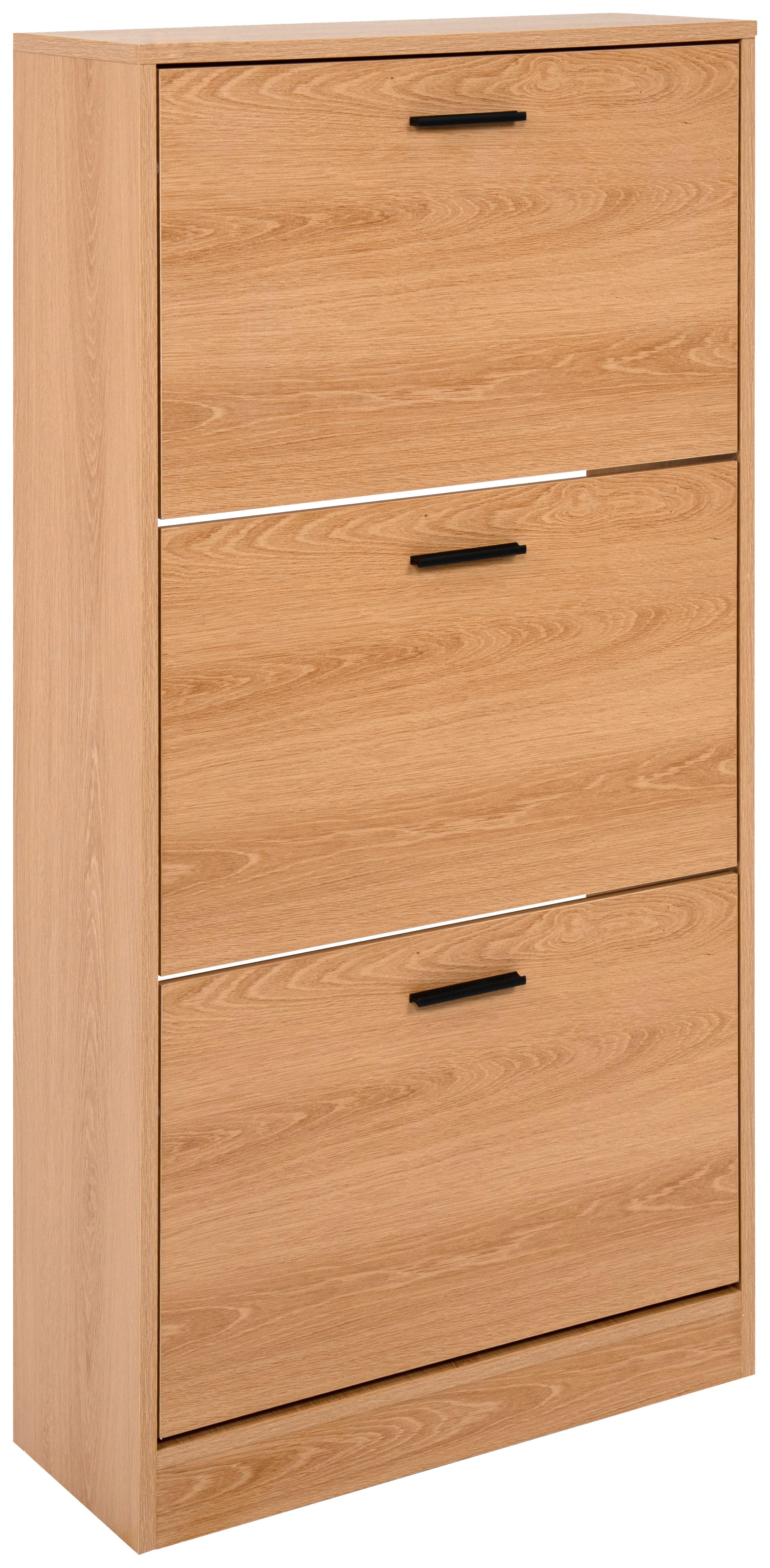 Schuhkipper Zwolle Eiche Dekor B: 60 cm - Eichefarben, Trend, Holzwerkstoff (60/117/24cm)