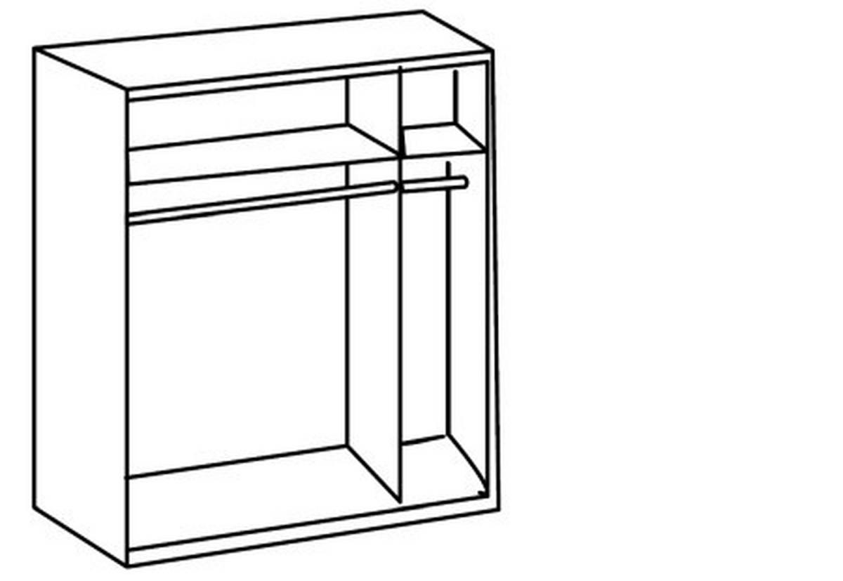 Schwebetürenschrank M. Spiegel 135cm Baden, Weiß Dekor - Weiß, Design, Glas/Holzwerkstoff (135/198/64cm) - MID.YOU
