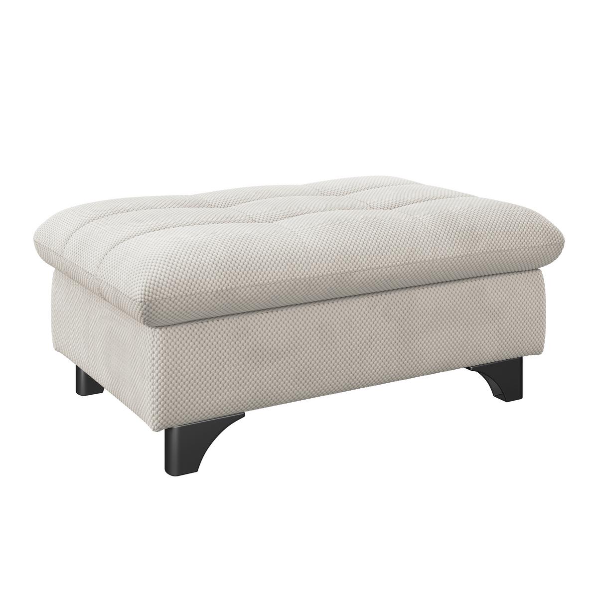 Hocker Gemini Cremefarben, B: 108cm - Chromfarben/Creme, KONVENTIONELL, Textil (108/46/108cm)