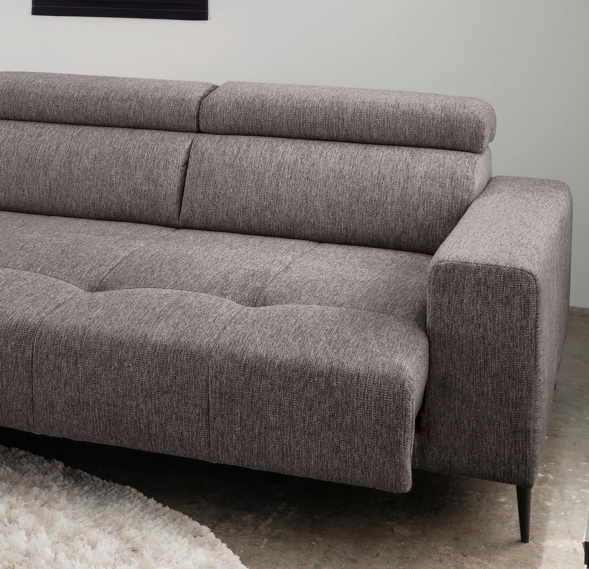 Ecksofa Intera Graubraun S: 188x276 Cm - Graubraun/Schwarz, KONVENTIONELL, Textil (188/276cm) - Livetastic