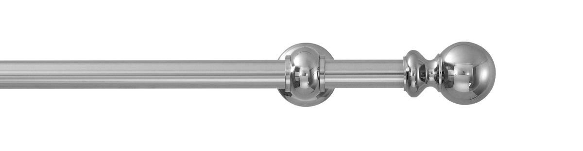 Vorhangstange Chromfarben L: 270 cm - Chromfarben, KONVENTIONELL, Metall (270cm)