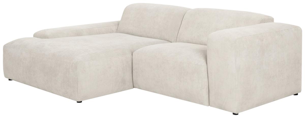 Ecksofa Hannah Creme 170x252 Cm - Creme/Schwarz, Design, Textil (170/252cm) - MID.YOU