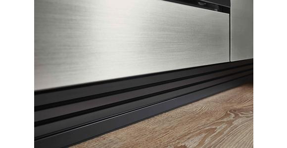 Eckküche Edelstahlfarben Gebürstet, Planbar Nach Maß - Edelstahlfarben, MODERN, Holzwerkstoff - Vertico