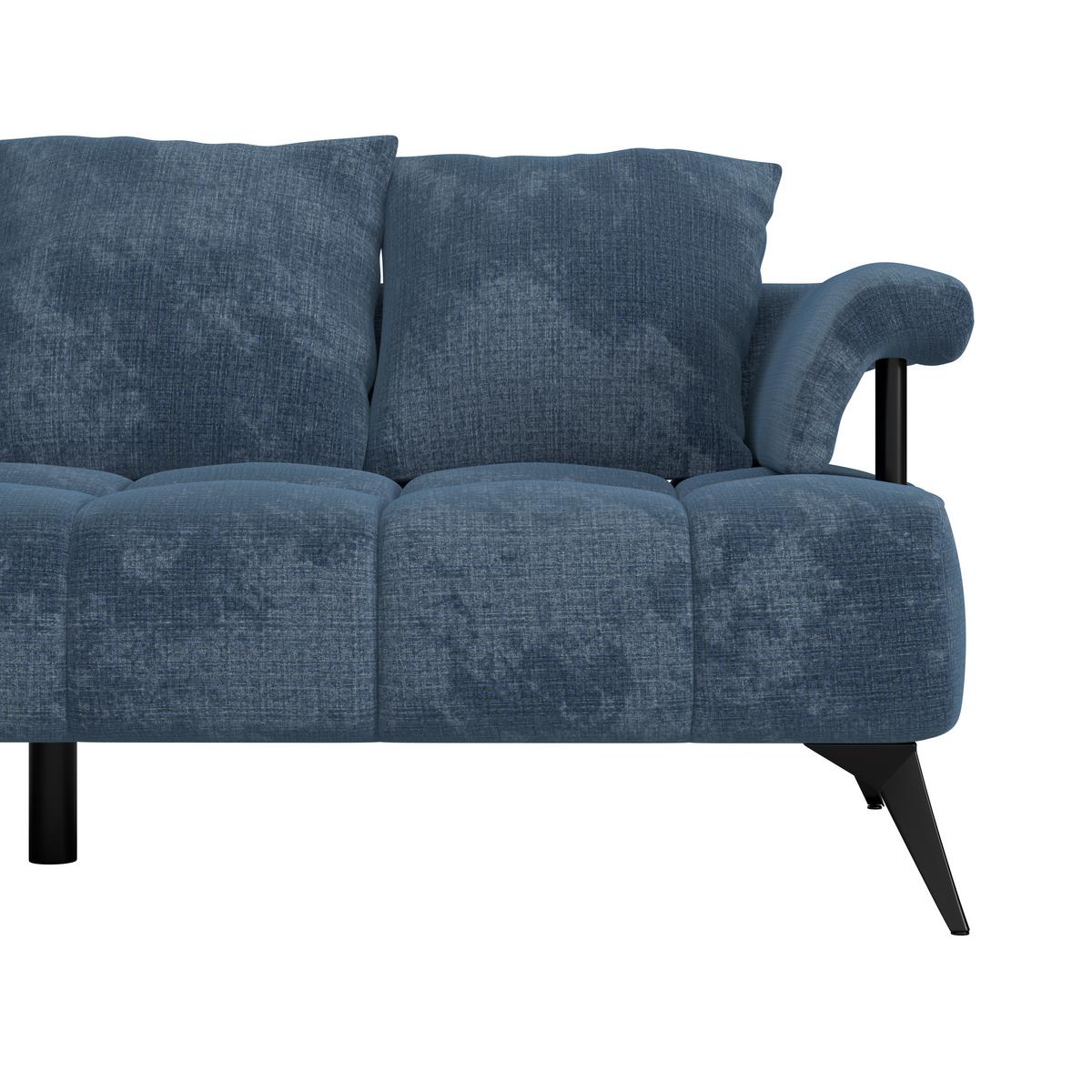 rohová sedačka VANESSA NEW nutná š. dveří 90 cm, levá - modrá/černá, Moderní, kov/textil (200/297cm)