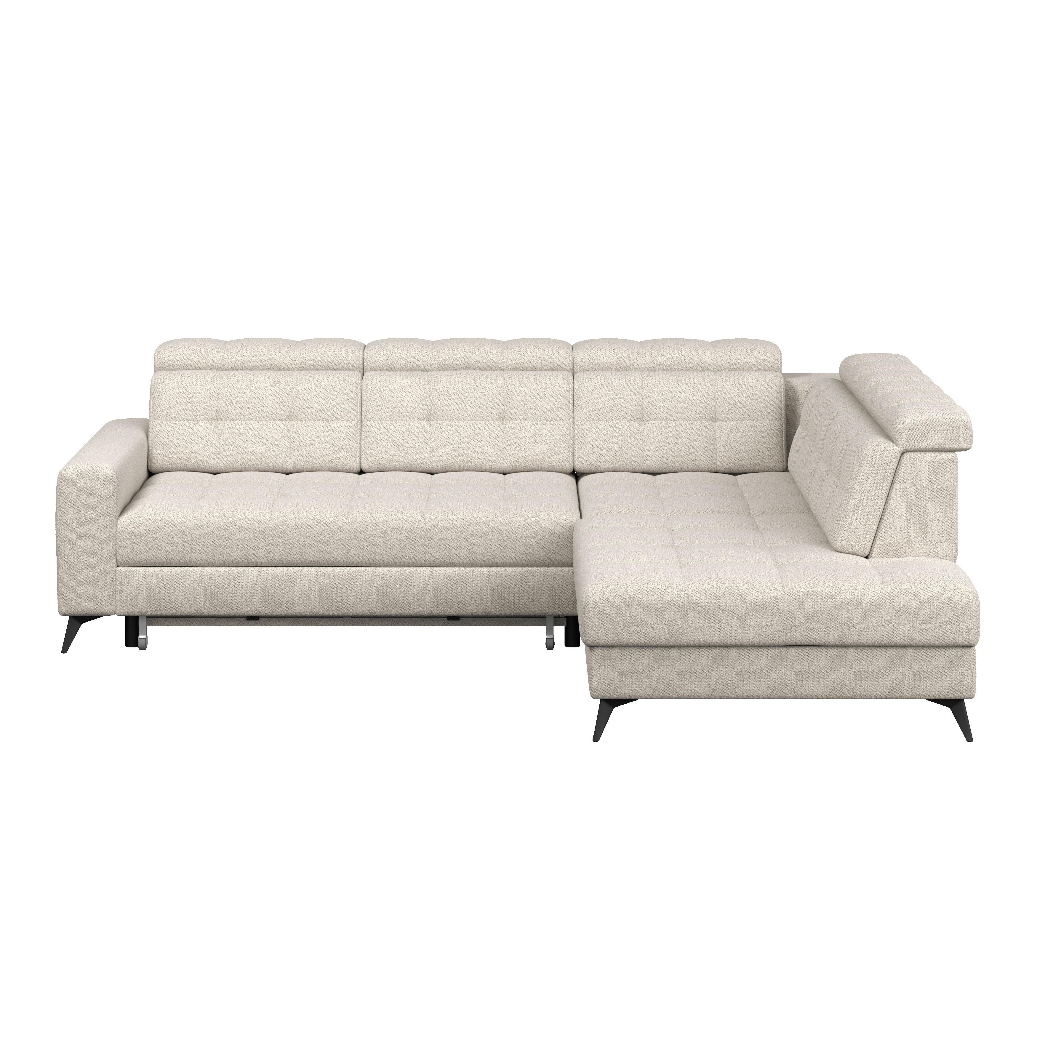 Ecksofa Barletta new Velours greige, 289x228cm - Greige/Schwarz, ROMANTIK / LANDHAUS, Textil (289/228cm) - Luca Bessoni