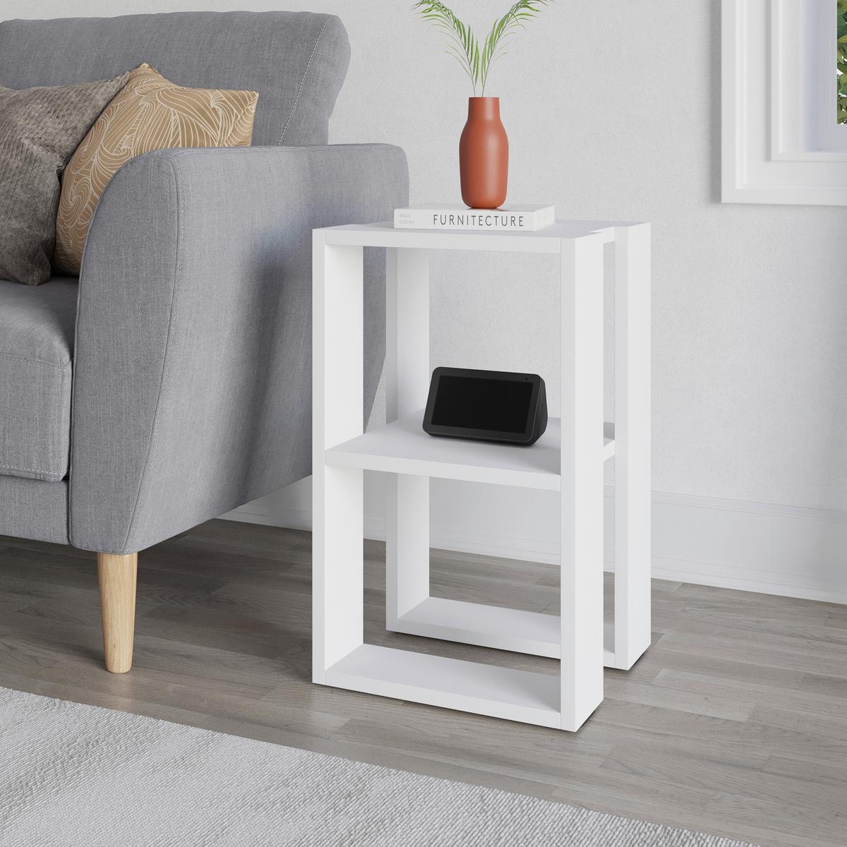 Nachttisch Lonie - Weiß, Design, Holzwerkstoff (34/55/30cm) - Livetastic