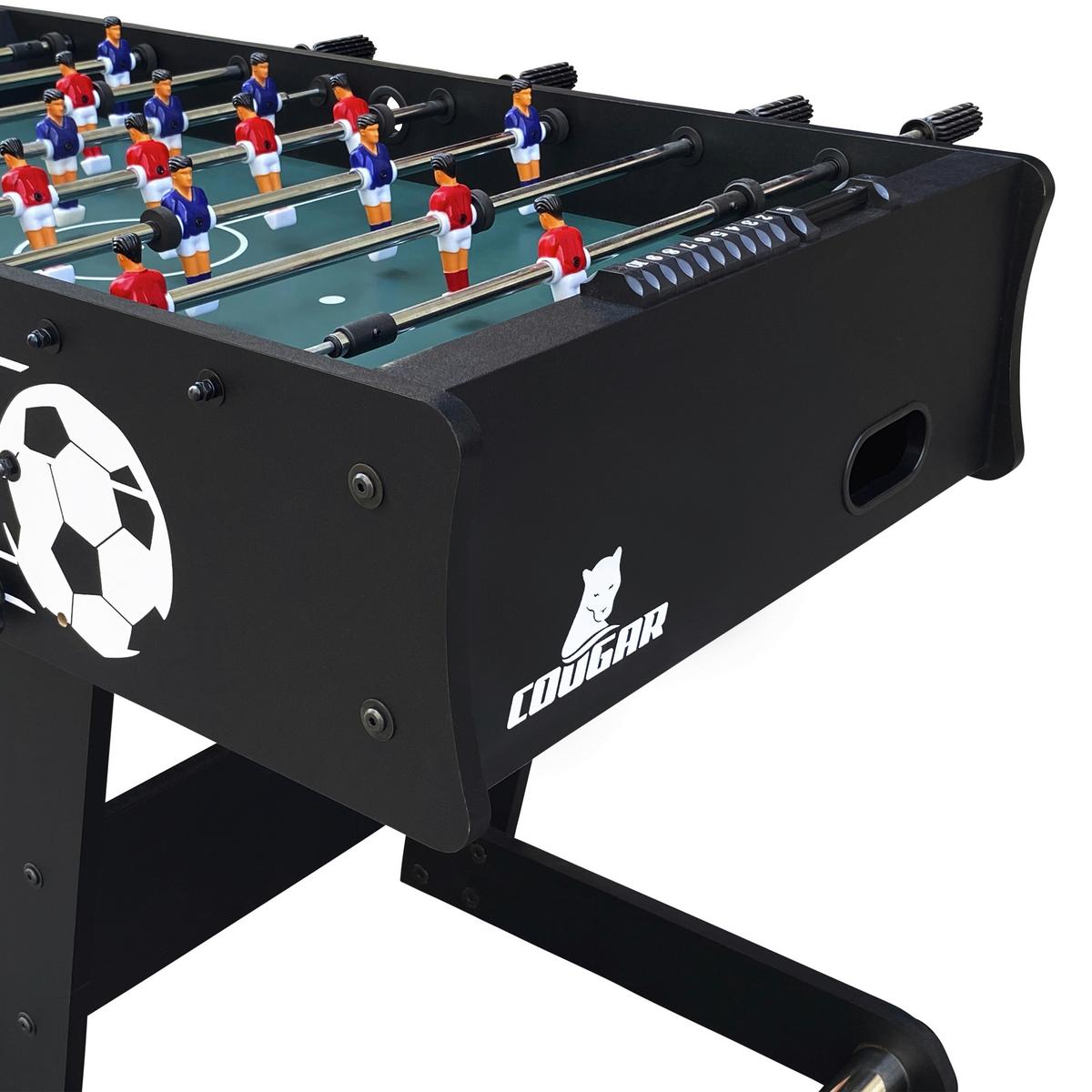 Tischfußball Holz Schwarz 2 Bälle, klappbar - Schwarz, KONVENTIONELL, Holz (61/81/122cm) - Ambia Garden