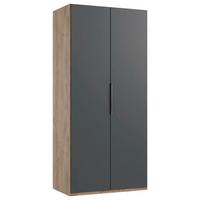 Drehtürenschrank Level 36 A Graphit/plankeneiche, B: 100cm - Plankeneiche/Graphitfarben, MODERN, Holzwerkstoff (100/216/58cm) - MID.YOU