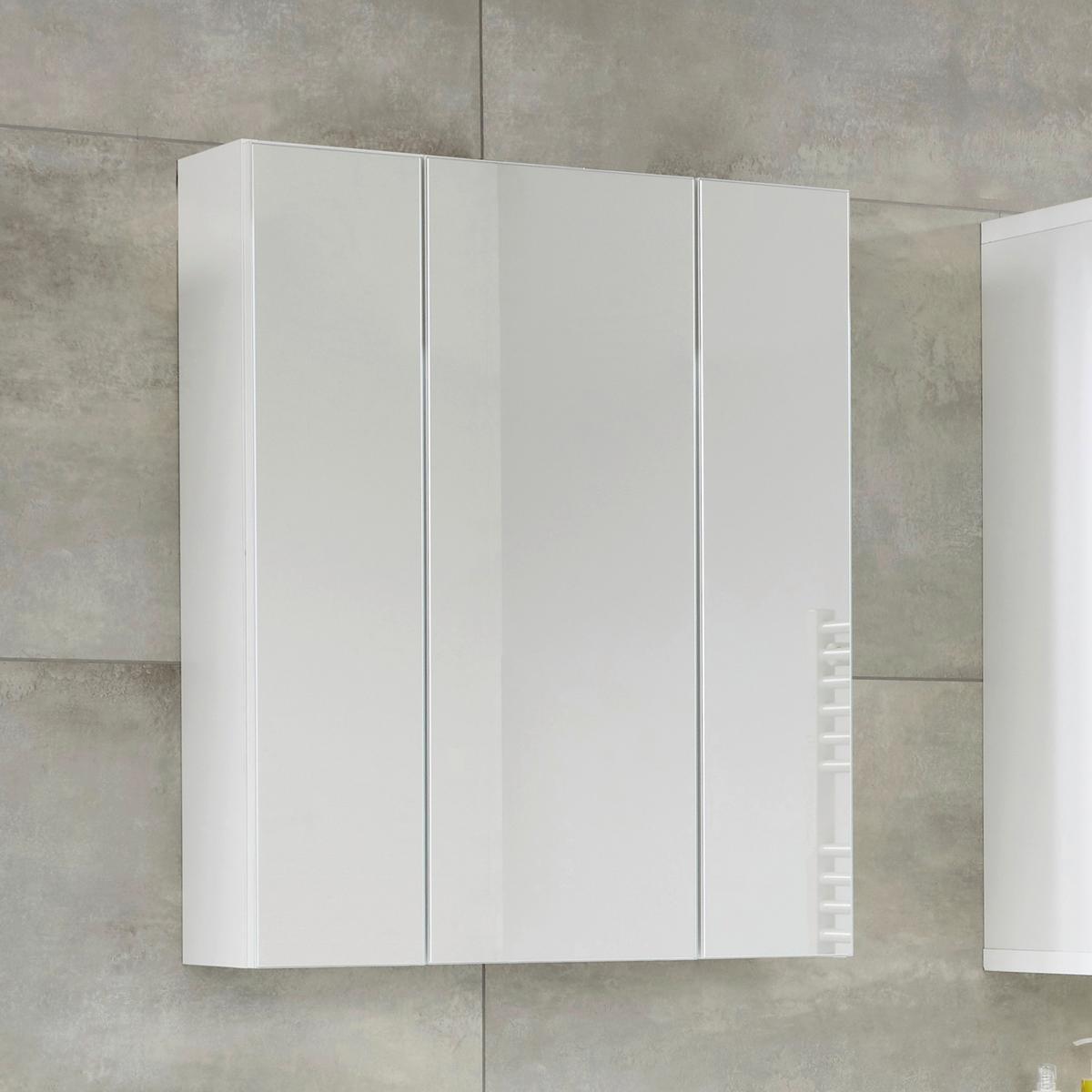 Spiegelschrank Monte Weiß B: 60 Cm - Weiß, MODERN, Glas/Holzwerkstoff (60/74/18cm) - MID.YOU