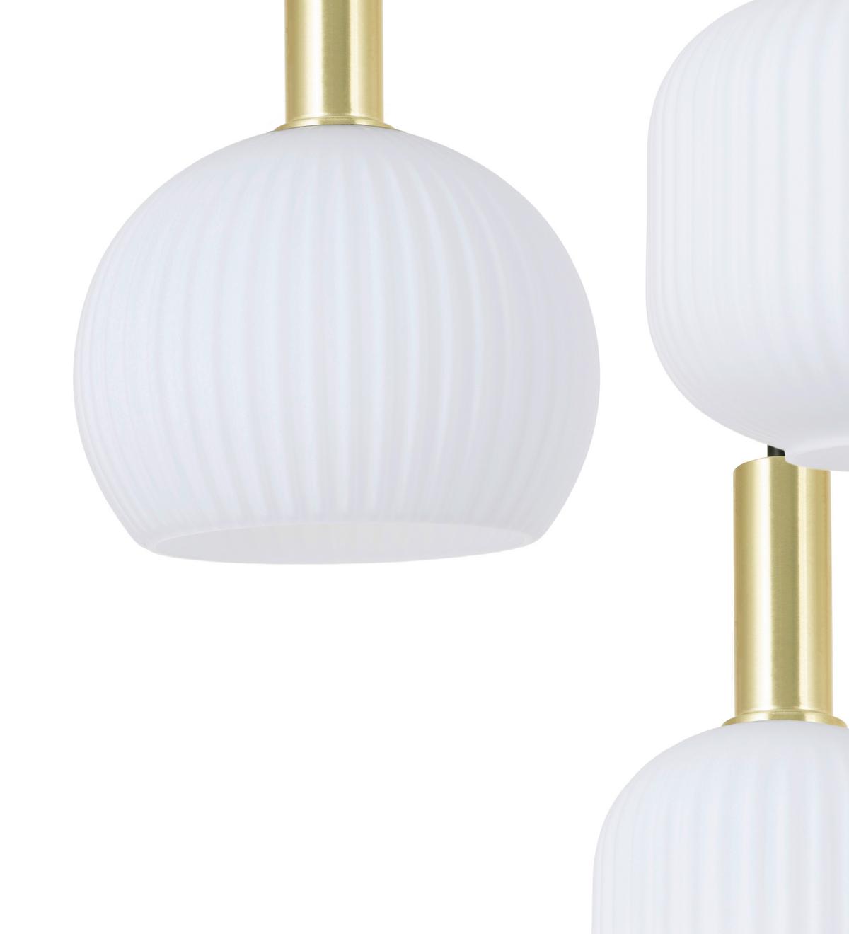 Hängeleuchte Scher - Goldfarben/Schwarz, MODERN, Glas/Metall (54/57,5/150cm)