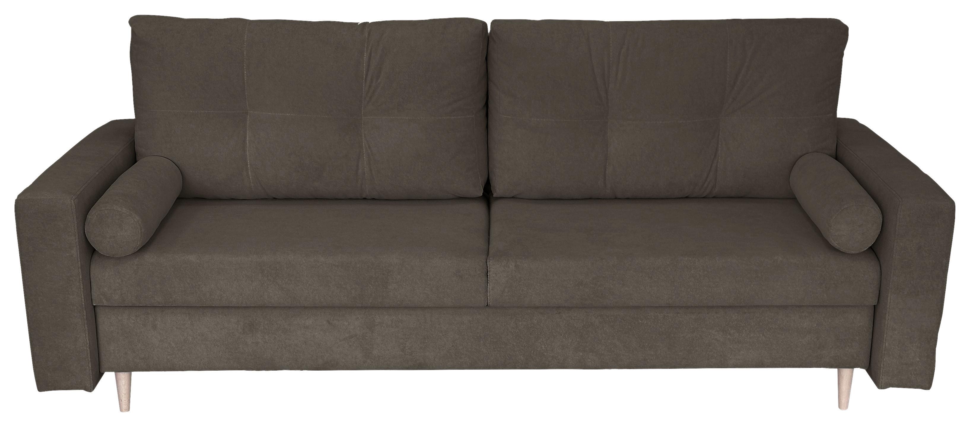 Schlafsofa Mit Bettkasten Torenta Grau B: 220 Cm - Schwarz/Naturfarben, Design, Textil (220/96/98cm) - MID.YOU