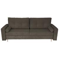 Schlafsofa Mit Bettkasten Torenta Grau B: 220 Cm - Schwarz/Naturfarben, Design, Textil (220/96/98cm) - MID.YOU