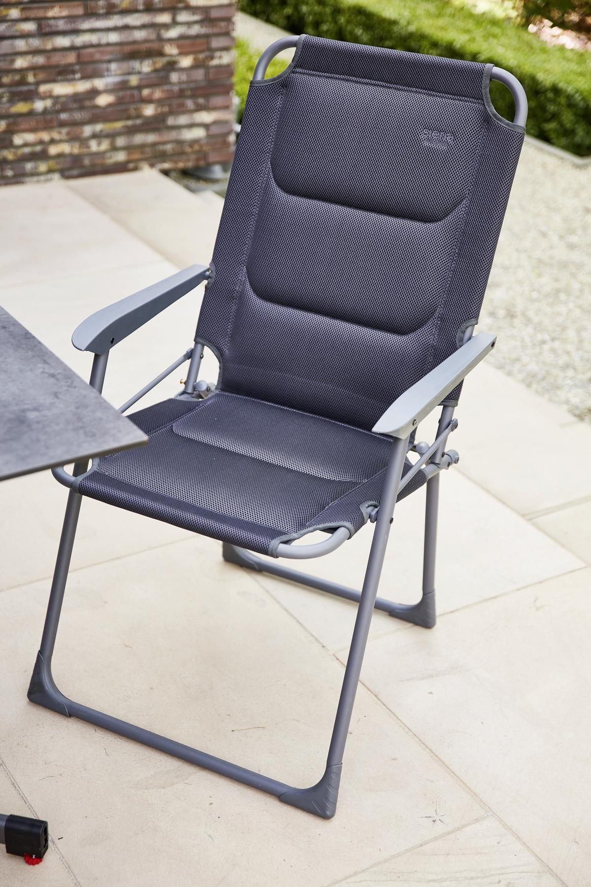 Gartenset Premium mit Klappstühlen - Anthrazit/Schwarz, KONVENTIONELL, Kunststoff/Textil - Siena Garden