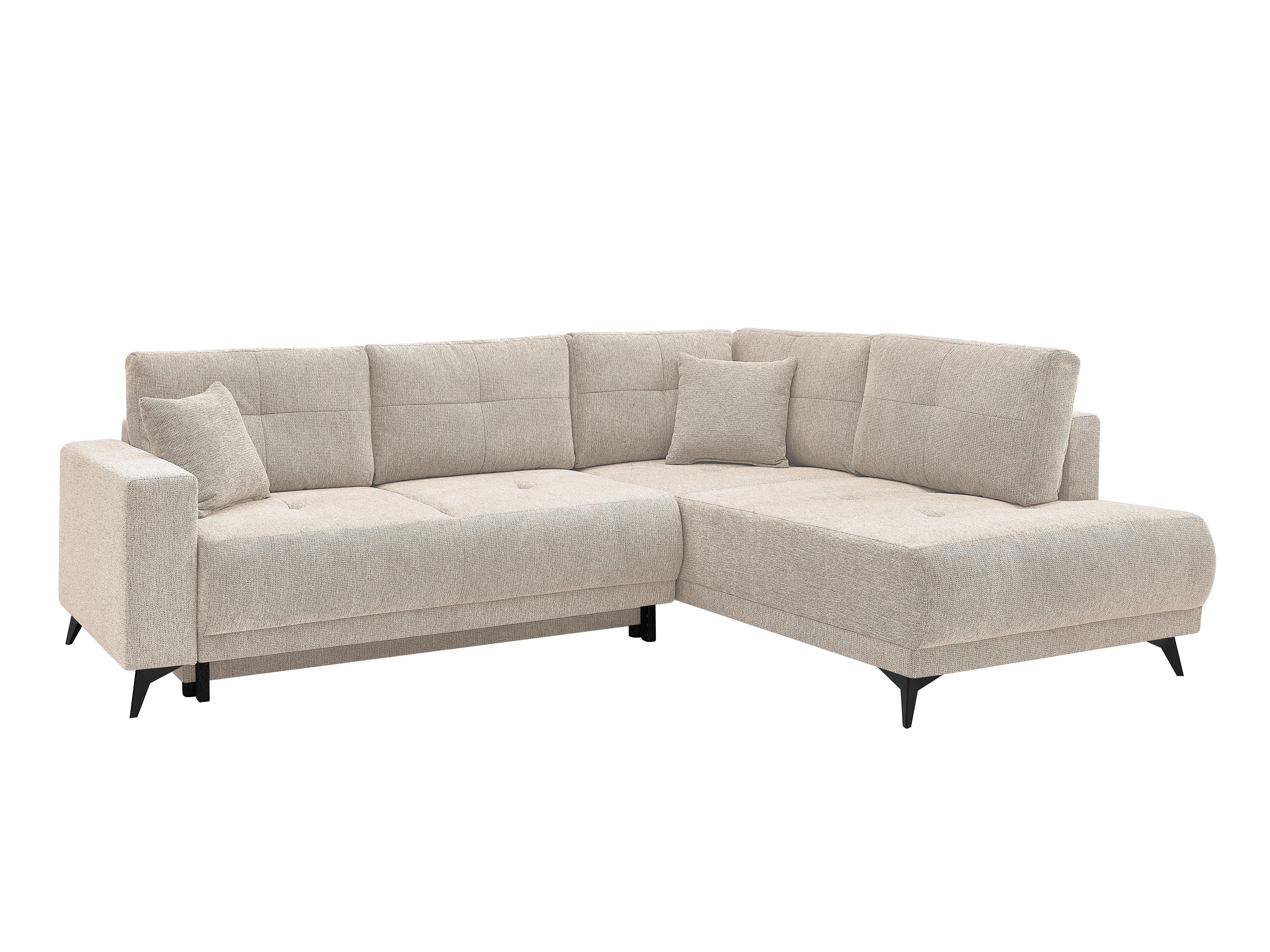 Rohová sedačka TEXAS, pravá, béžová - černá/béžová, Konvenční, dřevo (259/92cm) - Based
