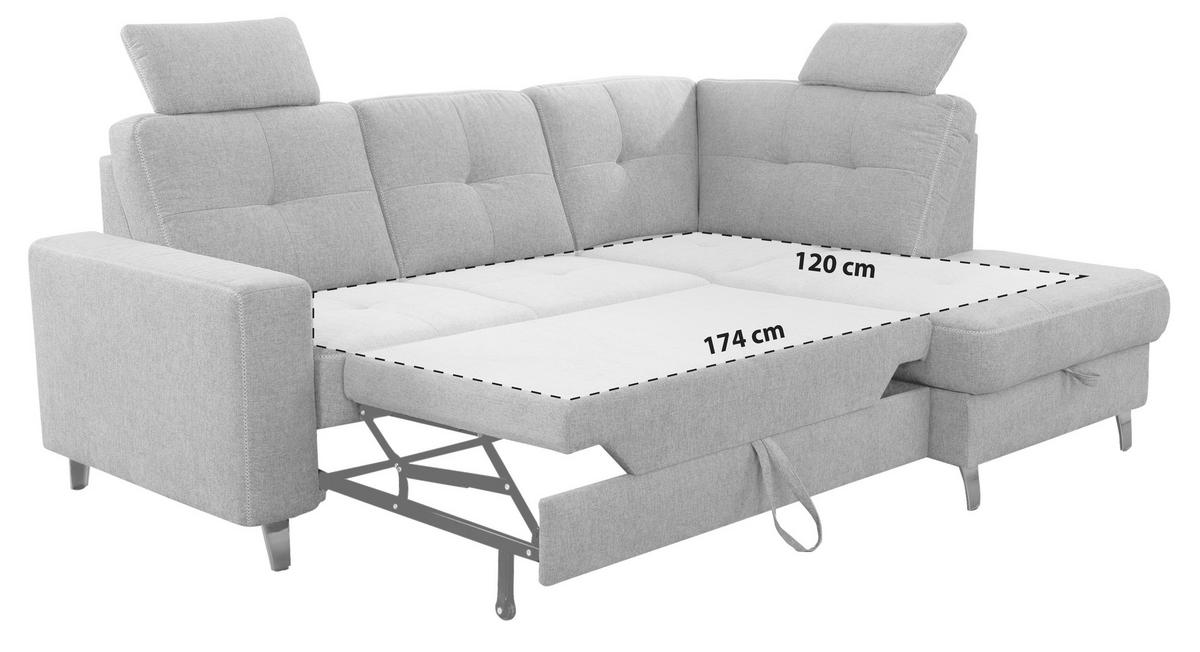 Rohová sedačka VARESE, pravá, modrá - modrá/černá, Moderní, kov/textil (226/170cm) - James Wood