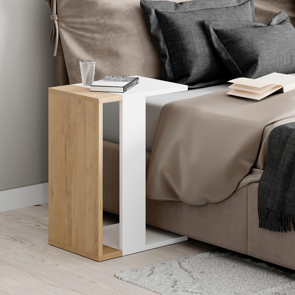 Couchtisch Zetti Eiche/weiß B: 40 Cm - Eichefarben/Weiß, Design, Holzwerkstoff (30/40/57cm) - Livetastic