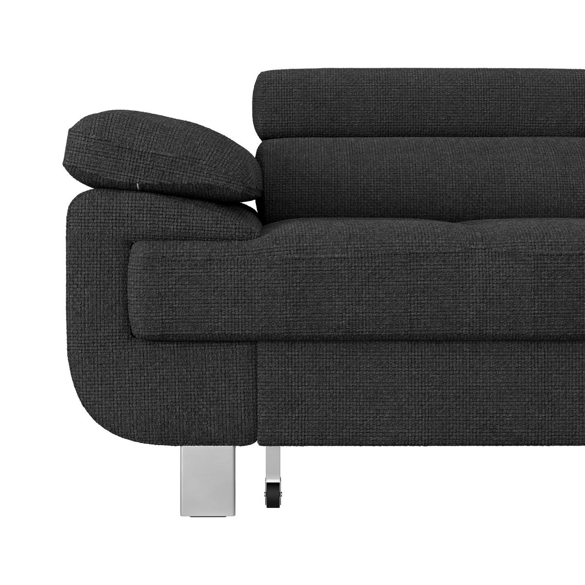 Ecksofa mit Schlaffunktion und Bettkasten Blaugrau - Graphitfarben, MODERN, Textil (270/230cm) - Ondega