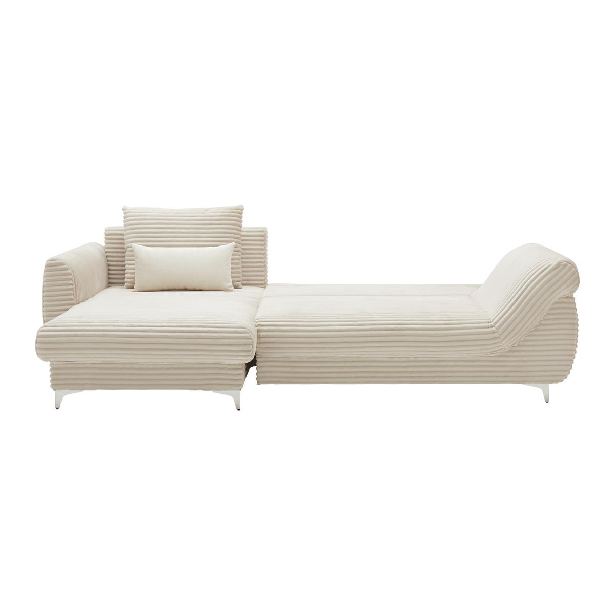 Sedačka Alantis Lux, levá, krémová - černá/barvy stříbra, Lifestyle, kov/dřevo (175/263cm) - Mömax