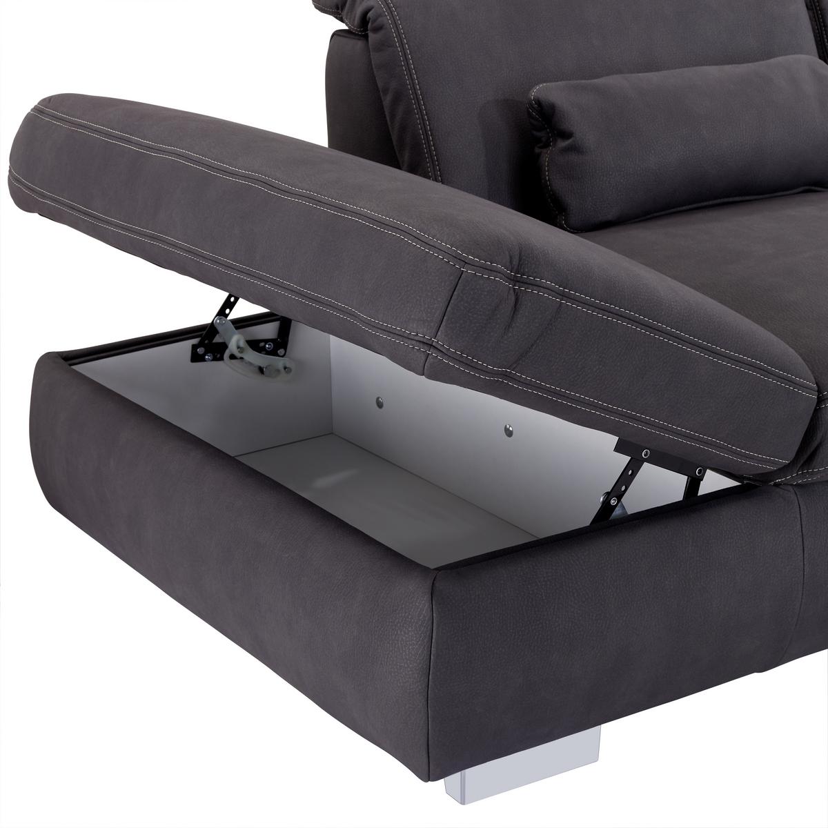 Ecksofa Mit Schlaffunktion & Bettkasten Anthrazit - Beige/Anthrazit, MODERN, Textil (260/320cm) - Luca Bessoni