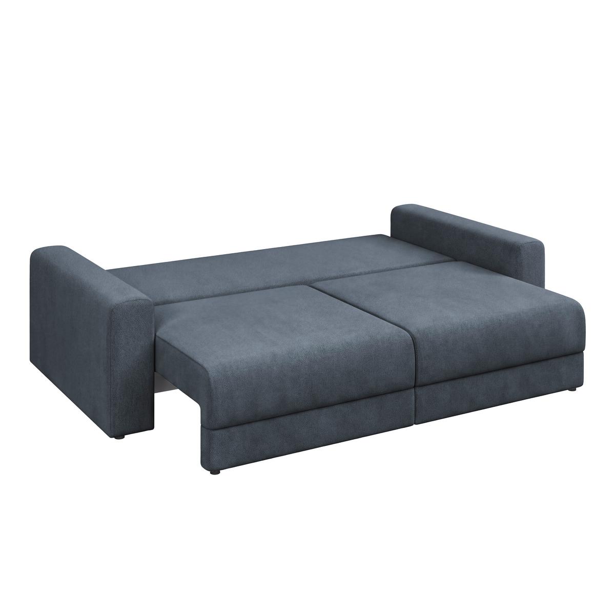Megasofa Mega Chenille blau, B: 255cm - Blau/Schwarz, Trend, Textil (255/94/126cm) - Luca Bessoni