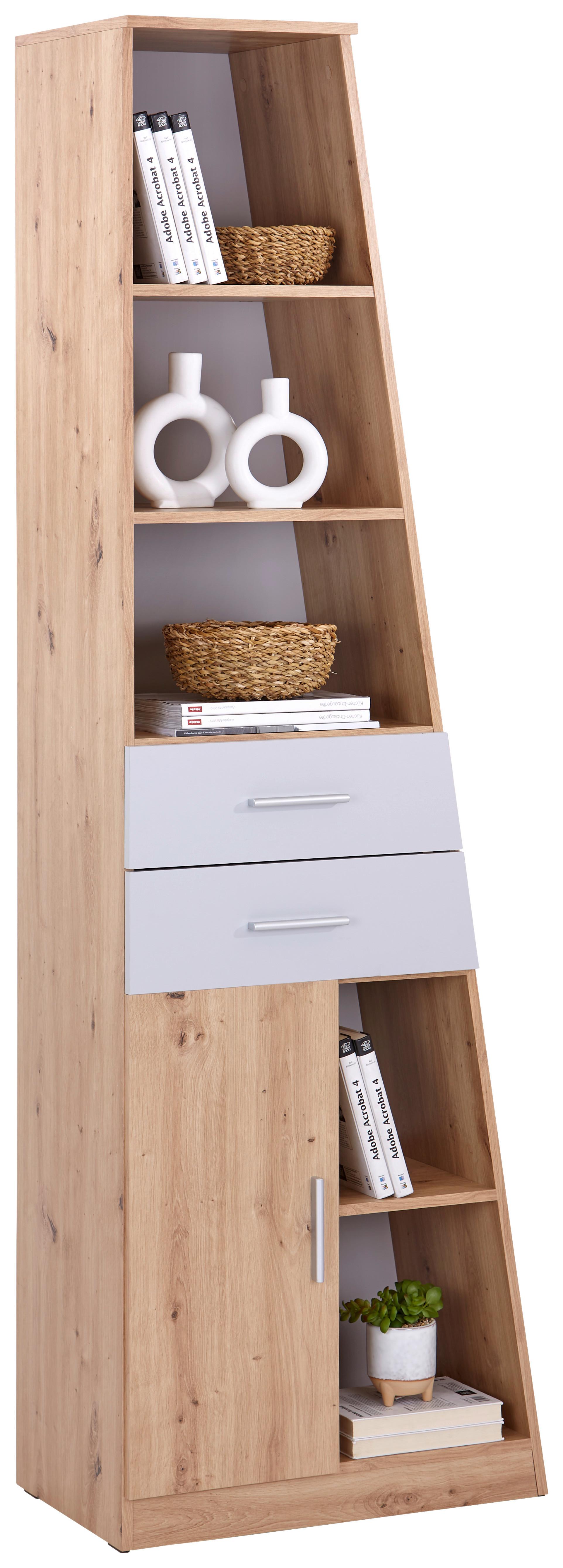 Polc Johnny - Artisan tölgy/szürke, Modern, faalapú anyag (67/216/42cm)
