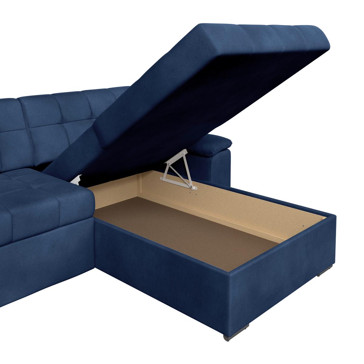 Ecksofa Bali blau, 208x120cm - Blau, Trend, Textil (257/167cm) - Livetastic