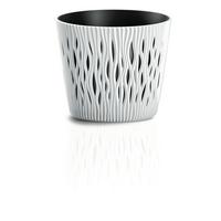 Kaspó Sandy 19cm - fehér, műanyag (19cm)