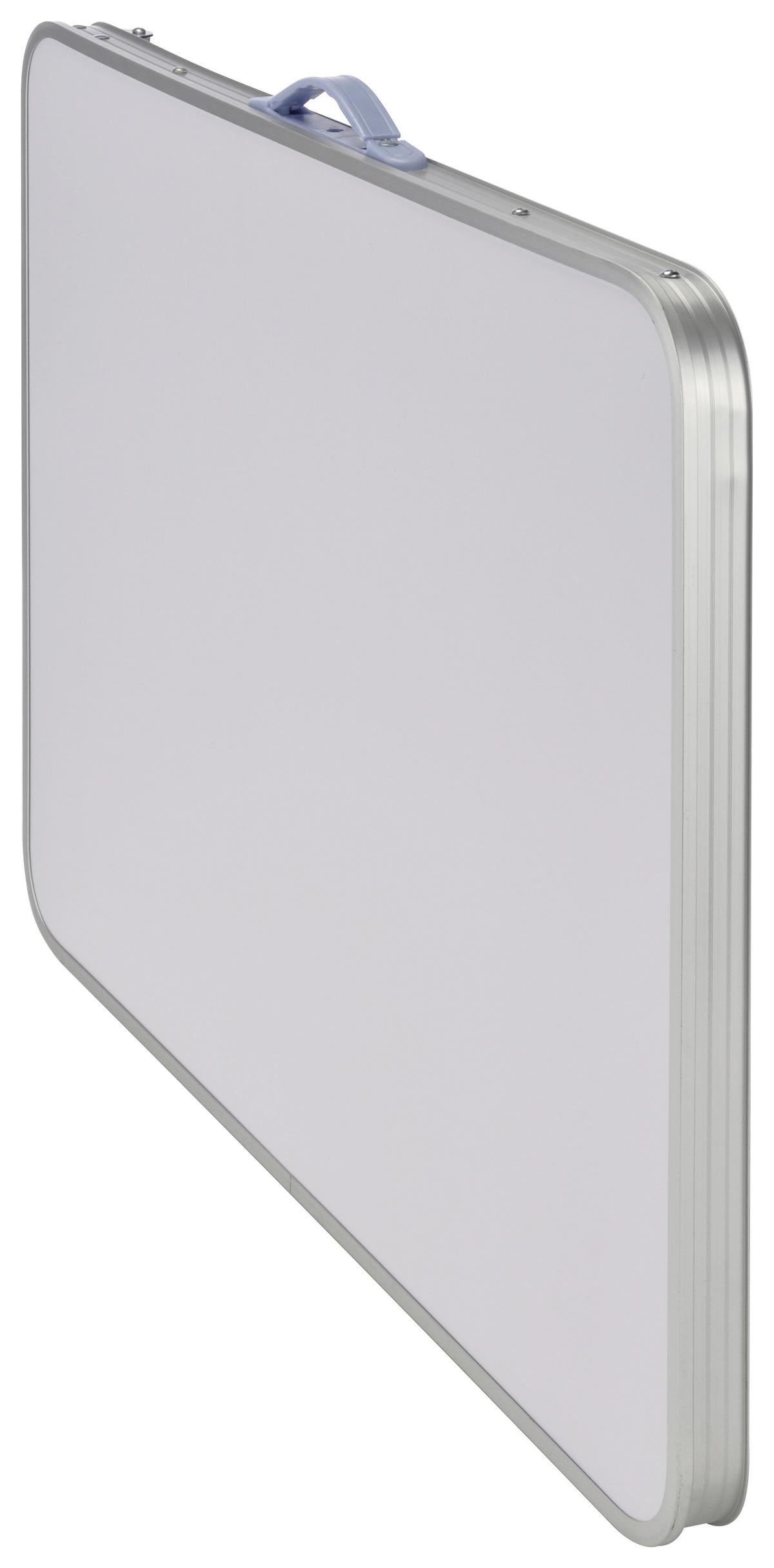 Campingtisch Klappbar 80x60 Cm Mit Tragegriff - Silberfarben/Weiß, Basics, Holzwerkstoff/Metall (80/69/60cm)